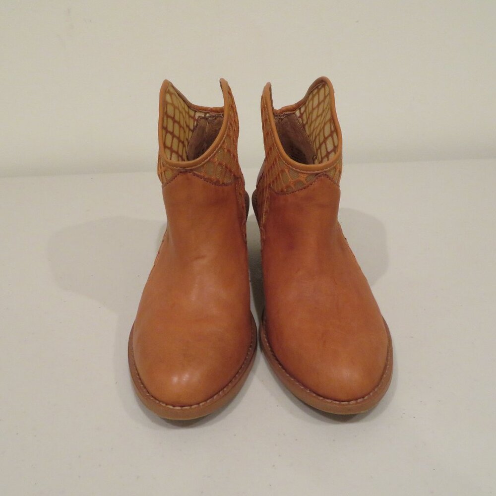 Kelsi Dagger Brooklyn Brown Leather Mesh Ankle Boots Size 6